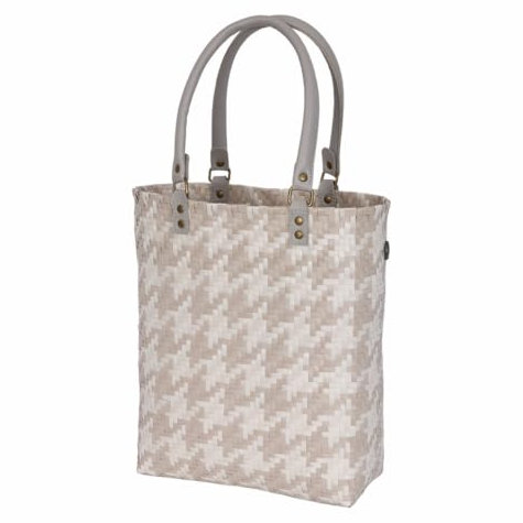 [DL] Mayfair Shopper Pale Grey with Champagne Pattern Size XS with Long PU Handles