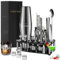 Shaker Cocktail,Cocktail Shaker Kit Mojito,25 Pièces Accessoire Bar,750 ML en Acier Inoxydable Kit Shaker à Cocktail Coffret Cocktail