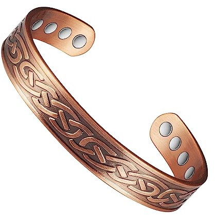Magnetfeldtherapie-Arthritis-Armband aus reinem Kupfer für Männer, lindert wirksam Arthritis und Karpaltunnelschmerzen. Die Magnetfeldtherapie hat einen leichten Einfluss auf die Lymphdrainage (G)