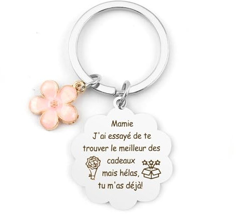 Cadeau Fete des Grand Mere Cadeau Mamie Porte Clef Cadeau Mamie Original Cadeau Anniversaire Mamie Cadeau Grand Mere Idee Cadeau pour Mamie Personnalisé Fete des Mere Idée Cadeau Grand Parent Noel