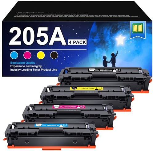 RUDGUZ 205A Toner Kompatibel für HP 205A CF531A CF532A CF533A CF530A für HP Color Laserjet Pro MFP M181fw Toner M180n M181n M180nw M180fw M154a M154nw (Schwarz Cyan Gelb Magenta, 4er-Pack)