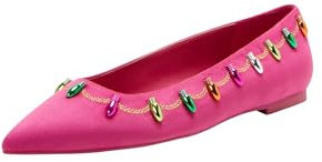 Katy Perry Women's The Hollie Christmas Flat Ballet, Luminous Pink, 7.5