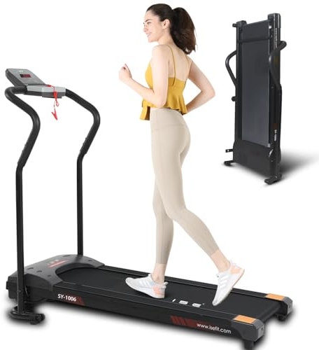 ISE Laufband für Zuhause, Geschwindigkeit einstellbar, Klappbares Laufband mit LCD-Bildschirm, 750W Motor, verstellbar Programmen