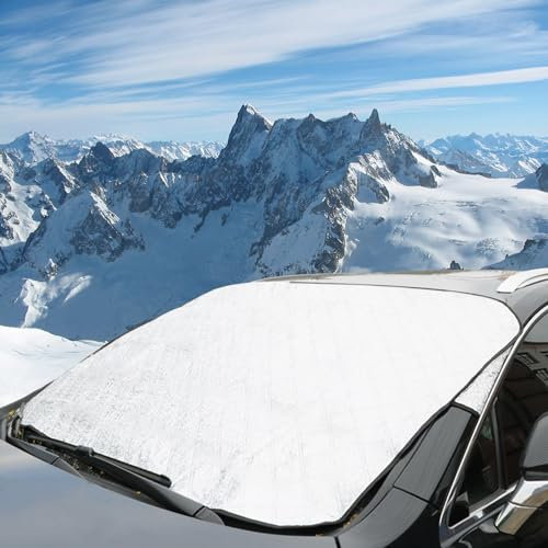 Schneeschutz Auto Frontscheibe Frontscheibenabdeckung Autoabdeckung Winter Sommer Windschutzscheibe Abdeckung Faltbare, für Die Gegen Schnee, Frost, Sonne