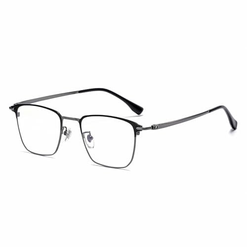 Cyxus Browline Brille Ohne Stärke Herren Damen mit Titan Tempel Mode Metall Browline Rahmen (8142X08 Waffenfarbe)