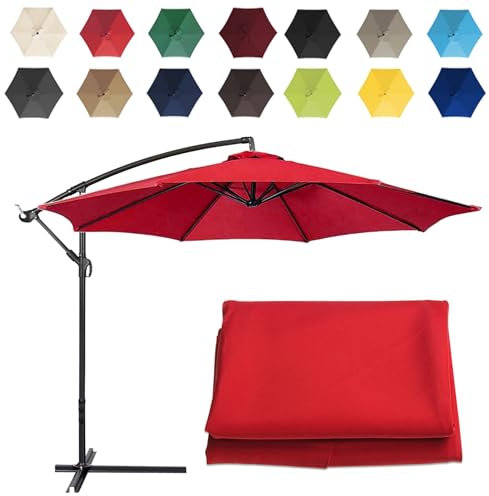 Toile De Rechange Pour Dessus De Parapluie Avec Air Vent, Housse De Rechange Pour Parasol De Table De Marché, 200cm-6 Baleines 2.7m-6 Baleines 2.7m-8 Baleines 300cm-6 Baleines 300cm-8 Baleines(Color:R