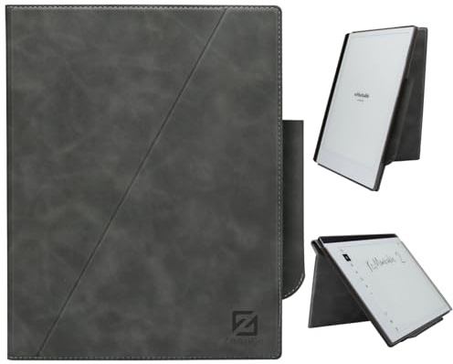 ZhaoCo Case for reMarkable 2 Paper Tablet 10.3 2020, Gray | Slim Lightweight, Protective Book Folio Stand Cover, Leather Case, Built-in Pen Holder