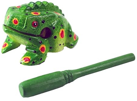 Frosch Guiro 10,2 cm Holzblock Musikinstrument Perkussion Musikinstrument Perfekte Größe Natürliches Holz Güiro Frosch (Grün)