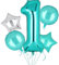 5 pezzi XXL turchese numero 1 palloncino tiffany blu numero 1 palloncini in pellicola numeri grandi Happy Birthday palloncino decorazione compleanno 100 cm