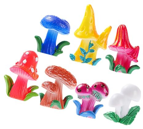 MOBUTOFU 7 Stück Sukkulenten Topfpflanzen Gartendekorationen Mini Verzierung Harz Kleine Miniatur Dekorationsartikel Für Statuen Simulations