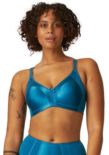 Naturana® Minimiser Bra without Underwire [Cup B-G] I Maximum Support Thanks to Sophisticated Cut and Wide Straps I Bra Minimiser for a Visually Smaller Cup Size, mykonos blue, 42C