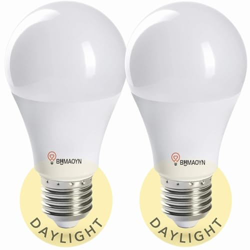 BHMAOYN LED Lampe mit Dämmerungssensor - 2er Set E27, 15W, 5000K, Automatisch Ein bei Dunkelheit - für Außenbereich, Garten, Garagenhof