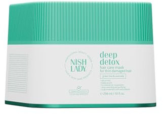 Nishlady Deep Detox Hair Care Mask 275 ml - Haarcrememaske mit grünem Tee und Avocado, Für Dünnes, Strapaziertes Haar