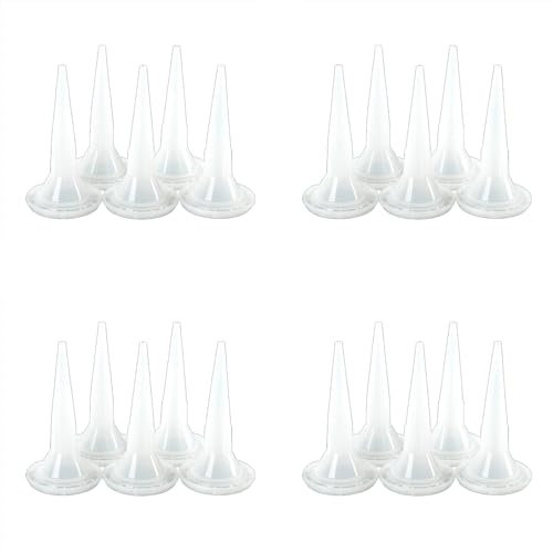 Caulking Nozzle, 20 Pcs PE Material White Universal Glue Nozzle for Mastic Cartridge Spare Nozzles, Caulking Gun Tips