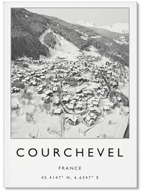 KUBAPIG Schwarz-weißer Vintage-Ski-Fotodruck Frankreich, Skifahren, Reisen, Poster, Wintersport, Skifahren, Leinwandbild, Wandkunst, Bild, Wohnzimmer-Dekor (SKU9,50,8 x 71,1 cm = (50 x 70 cm),