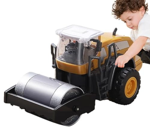 City Road Roller, Rullo Compressore per Costruzione di Città, Camion Giocattolo con Faro Rotante, per Bambini dai 5 Anni in Su, Unisex