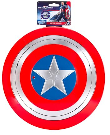 MARVEL Captain America Official Youth Halloween Costume Accessory - 12-Inch Plastic Shield Accessory with Elastic Handles