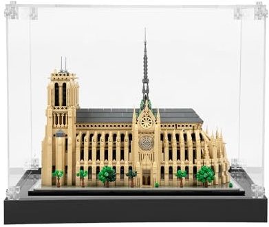 iCUANUTY Vitrine en acrylique pour Lego Architecture Notre-Dame de Paris 21061/42670 - Rangement et organisation anti-poussière - Dimensions : 46 x 30 x 36 cm