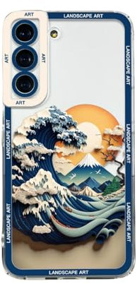 Custodia compatibile con Samsung Galaxy S22, morbida custodia protettiva in TPU con onde solari che costruiscono paesaggi artistici estetici resistenti alle cadute, compatibile con Samsung Galaxy S22,