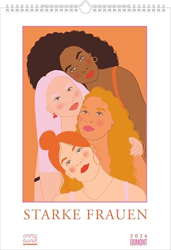 DUMONT - Starke Frauen 2026 – Wandkalender – Hochformat A3 29,7 x 42 cm, Illustrationen von Emmy Lupin: 12 Frauen aus aller Welt und ihre Lebensgeschichten