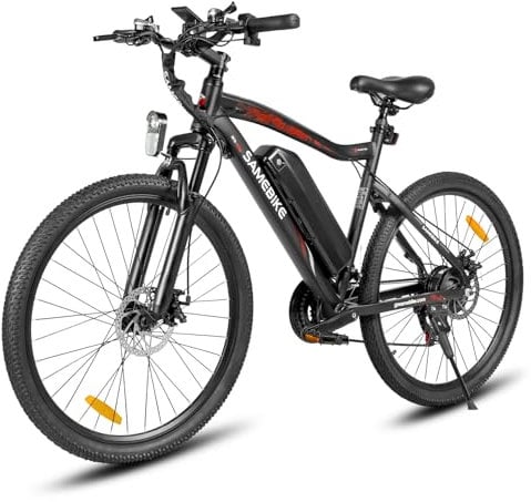 SAMEBIKE 26 Hardtail Electric Bike, 13AH Removable Battery 90KM Range(PAS) &25KM/H Top Speed, SY26 Mountain E-Bike,Fork Suspension Commuter &Outdoor Electric Bicycle for Adults