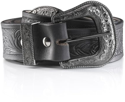 Angus Stoke Westerngürtel aus Büffelleder – Handgefertigter Cowboy- & Western-Gürtel für Herren und Damen mit Gürtelschnalle, Ledergürtel handgeprägt Jeremy