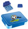 minimutz Brotdose Jungen personalisiert, Brotzeitdose Fußball Kinder mit vielen Fächern, Lunch Box mit Name BPA-frei auslaufsicher, Bento Box Set mit buntem Aufdruck (blau)