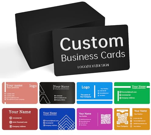 20-600 kundenspezifische Metall-Visitenkarten mit personalisiertem Logo/Text/Design/QR-Code, dauerhafte und klare Lasergravur-Info, beidseitig anpassbar, 0,5 mm eloxiertes Aluminium