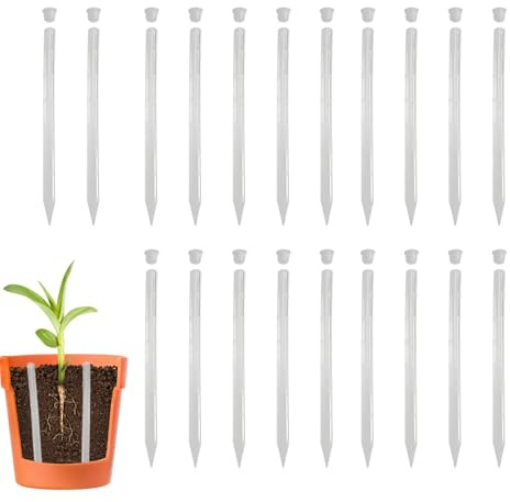 Airator de macetas de planta - aireador de tierra para macetas de 20 piezas 9.8 pulgadas | 25x1.6x1.6 cm Conveniente prevenir los palitos de ventilación para el agua para el jardín de vegetales Tomate