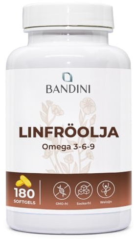 Bandini® Omega 3 6 9 de Aceite de Linaza 1000mg - 180 cápsulas blandas
