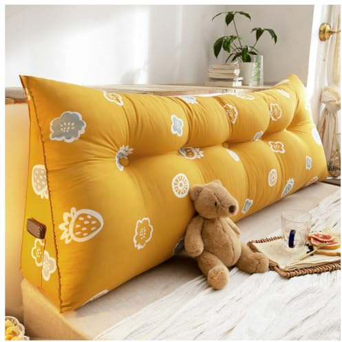 MIQXUAN Almohada para cabecera Triangular con Forma de cuña, cojín Grande para reposacabezas, Almohada de Lectura, Soporte de posicionamiento del Respaldo, cojín extraíble (G 60 x 23 x 50 cm)