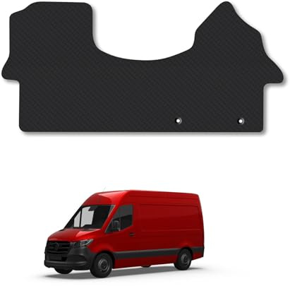 Mercedes Sprinter (2018+) 5mm Rubber Van Mats | Heavy Duty Rubber Tailored Fit Floor Mats Full Coverage Durable Waterproof Accessories Easy Clean Anti Slip Made in the UK