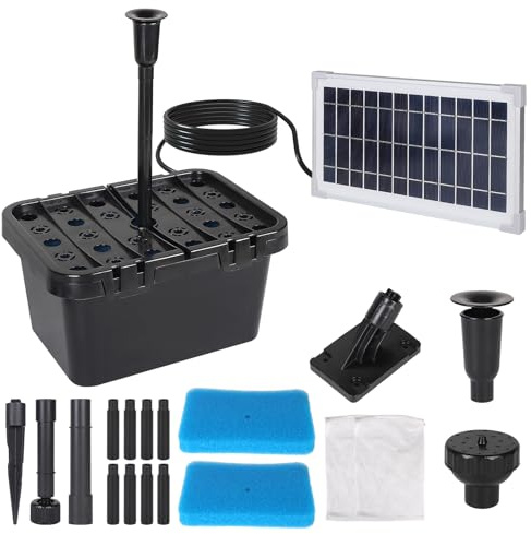 CPROSP Bomba Solar 390/h con 5m Cable con 2 Accesorios para Fuentes