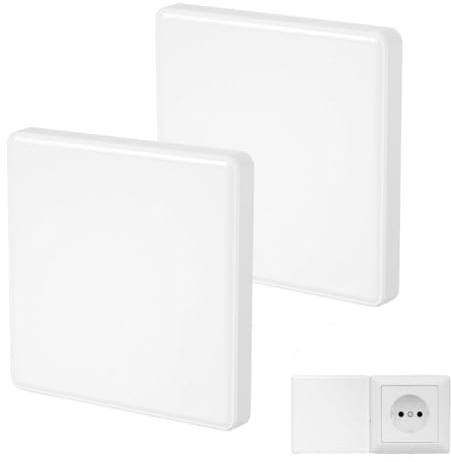 2 Cache Prise Electrique, Cache Prise Trou Murale Compteur Electrique,8.6 X 8.6 cm Cache Prise Murale,Plaques Murales Vierges pour Prises Ou Interrupteurs Inutilisés