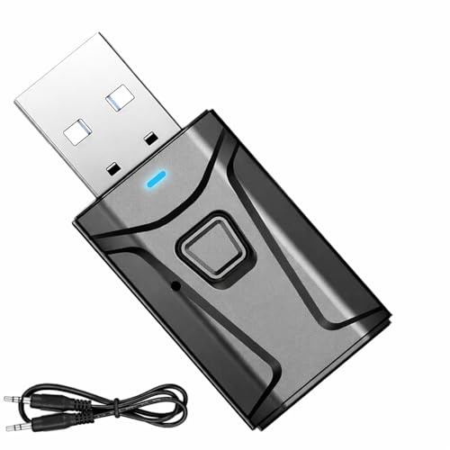 2in1 Bluetooth Audio Adapter Sender Empfänger USB Stromversorgung AUX | Kabellose Audioübertragung für TV Auto PC Lautsprecher Kopfhörer ohne integriertes Bluetooth