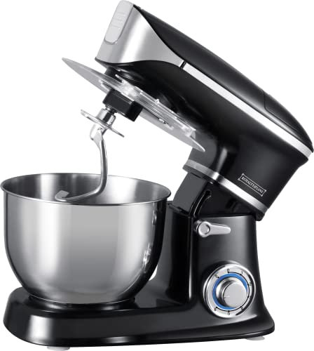 ROYALTY LINE, Robot Multifonction 1800W Noir RLPKM19007-BLK, Bol 6,5L, Réglages de Vitesse Variables, Accessoires Inclus : Batteur, Crochet Pétrisseur, Fouet Ballon, Idéal pour Cuisine Familiale