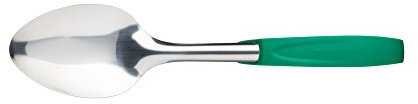 MasterClass Colour-Coded Catering-Quality Stainless Steel Serving Spoon, 35 cm (14) - Green (Vegetarian)