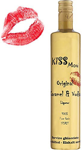 Vodka Kiss Mou | Purissimo Distillato di Grano Miscelato al Caramello | Bottiglia 70 Cl | Idea Regalo