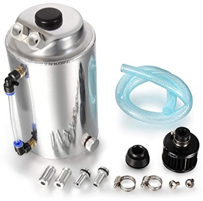 Madlife Garage Réservoir de récupération d'huile de 2 litres - 15 mm, 10 mm - Universel - En alliage - Argenté