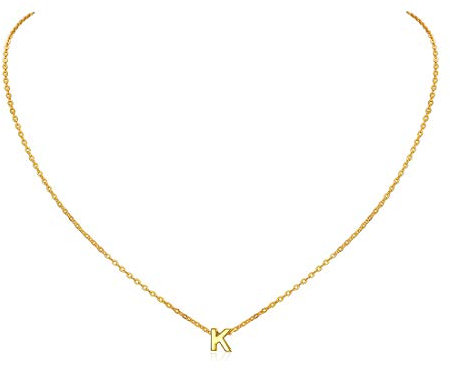 ChicSilver Gold Initial K Necklace for Women Letter Pendant Layered Necklaces Minimalist Monogram Jewelry