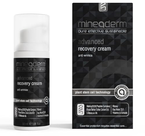Mineaderm Advanced Recovery Gesichtscreme – Anti-Aging Pflege mit Peptiden Oryza Sativa Stammzellen Hyaluronsäure und Shea Butter – Straffende & feuchtigkeitsspendende Gesichtspflege für Tag & Nacht