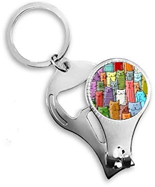 Porte-clés avec décapsuleur et décapsuleur en forme de chat souriant