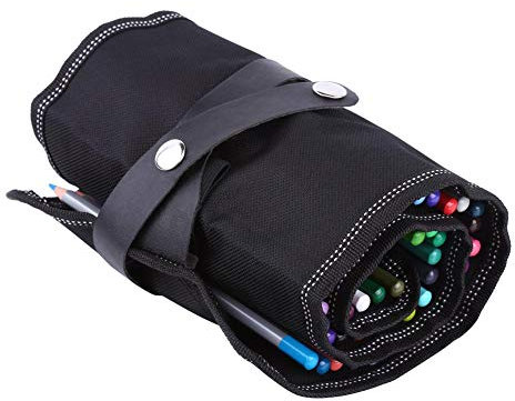 Paint Brush Holder 36/48 Hole Roll Up Case Bag Roll Up Drawing Pen Pouch Artist Paint Pen Holder Artist Paint Brush Organizers for Artist Pen Brush NOT Included Pencils(48pcs)