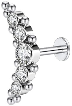 16G CZ Cartilage Tragus Earrings G23 Titanium Studs Earrings Women Girls Conch Helix Tragus Piercing