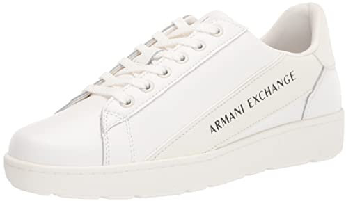 Armani Exchange Herren Cape Town Sneaker, White + Off White, 46 EU