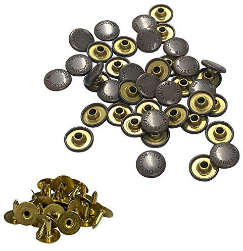 Trimming Shop Denim-Nieten, Jeans, dekorative Messinghutnieten, Ersatz, Reparatur für Modeaccessoires, Kleidung, Lederwaren, Dekorationen, 9 mm, Kupfer, 10 Stück