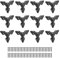 sourcing map Eckenschutz aus Metall, 20 x 20 x 20 mm, Eisen, Schwarz, 12 Stück