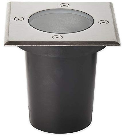 LED Bodeneinbaustrahler 1,2 Watt kaltweiß IP67 Edelstahl eckig trittfest - GU10 230V für Garten Terrasse im Außenbereich - 110x110mm Gartenstrahler Bodenstrahler Wegbeleuchtung