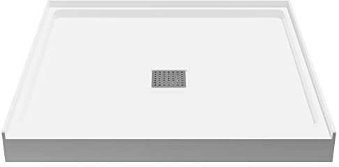 ANZZI Shower Base - 36 in. x 36 in. Center Drain Shower Base Single Threshold Shower Base in Glossy White | Marine Grade Acrylic and High Yield Fiberglass | SB-AZ102C