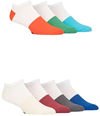 Jeff Banks Mens Recycled Cotton Patterned Trainer Socks Pack of 7